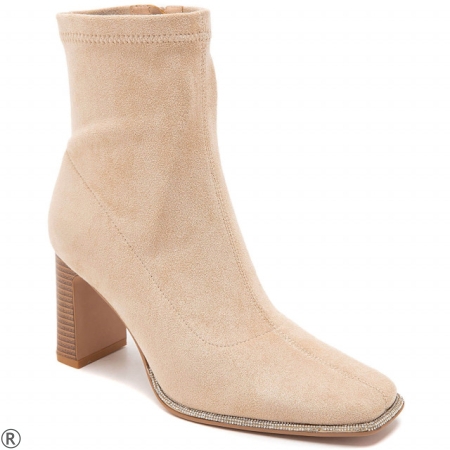 Елегантни боти от бежов велур- Kristal Beige 7350