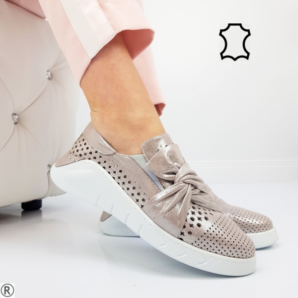 Обувки в цвят пепел от рози от естествена кожа- Morgan 10189