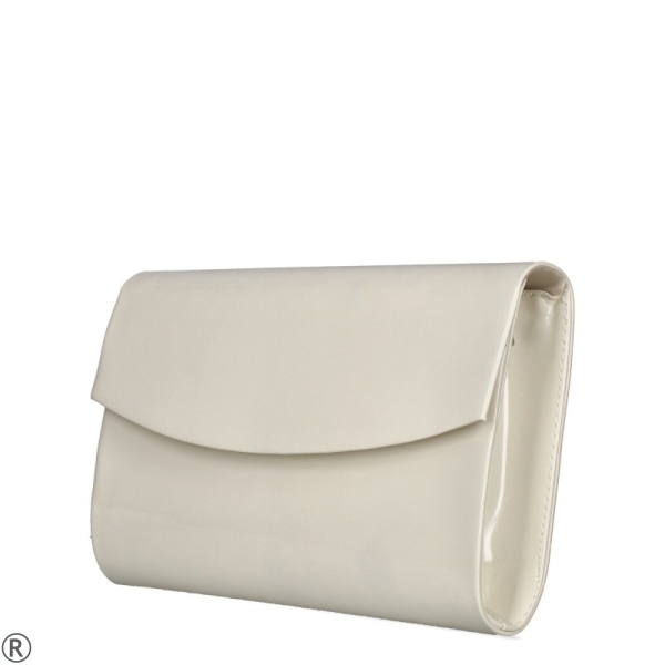 Елегантна чанта в цвят слонова кост с капак- Sindi  10245