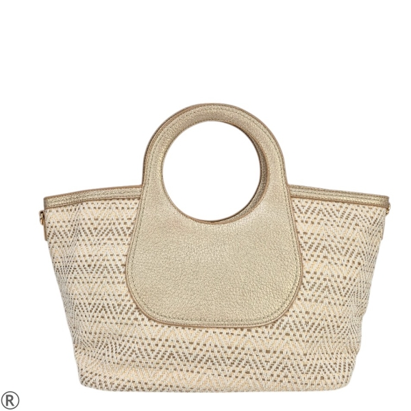 Плетени дамски чехли с катарама- Derina Beige 10302