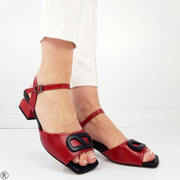 Червени дамски сандали на ток- Eliza Bulgaria 10378