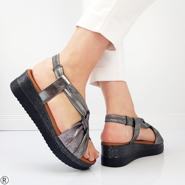 Сандали от естествена кожа на платформа- Erin 10379