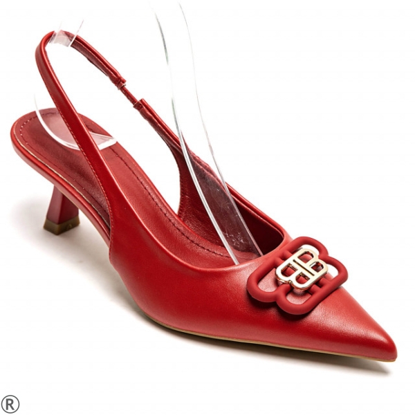 Червени елегантни обувки с отворена пета- Zara Red 10390