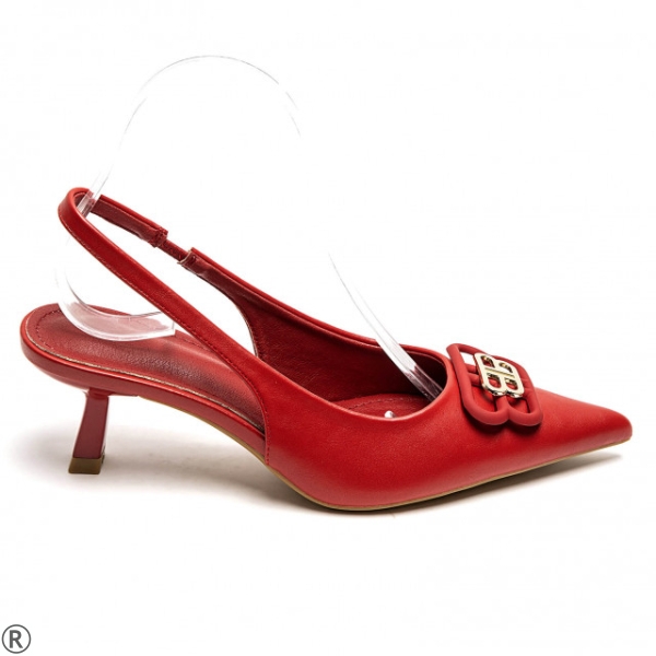 Червени елегантни обувки с отворена пета- Zara Red 10390