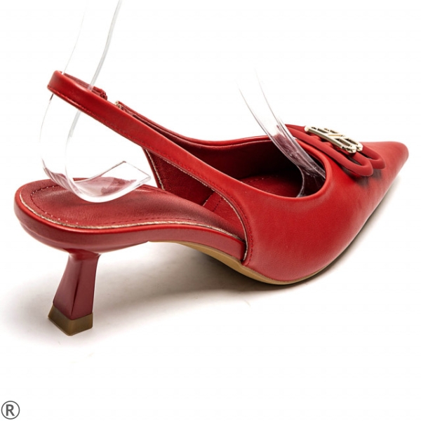 Червени елегантни обувки с отворена пета- Zara Red 10390