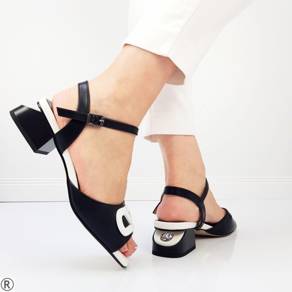 Черни дамски сандали на ток- Eliza Bulgaria 10378