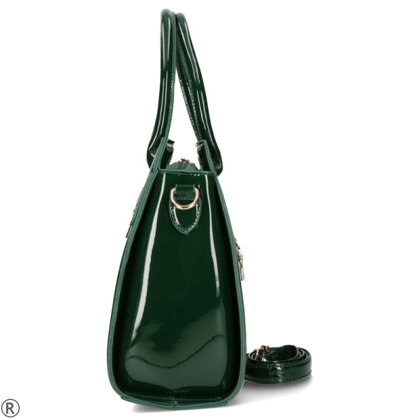 Стилна маслено зелена чанта- HERISSON 10418