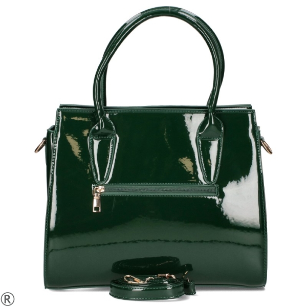 Стилна маслено зелена чанта- HERISSON 10418