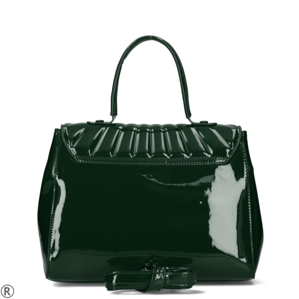 Маслено зелена чанта с капак- HERISSON 10419