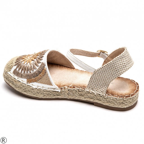 Бели равни еспадрили с цвете- Steisi White 10438