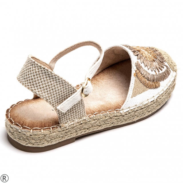 Бели равни еспадрили с цвете- Steisi White 10438