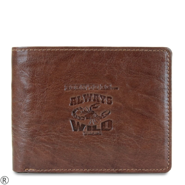 Кафяв мъжки портфейл от естествена кожа- Peterson 10449