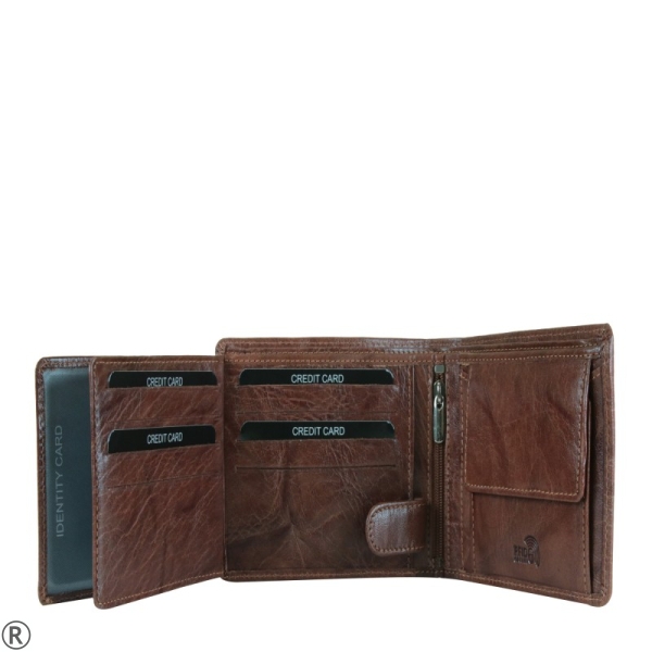 Кафяв мъжки портфейл от естествена кожа- Peterson 10449