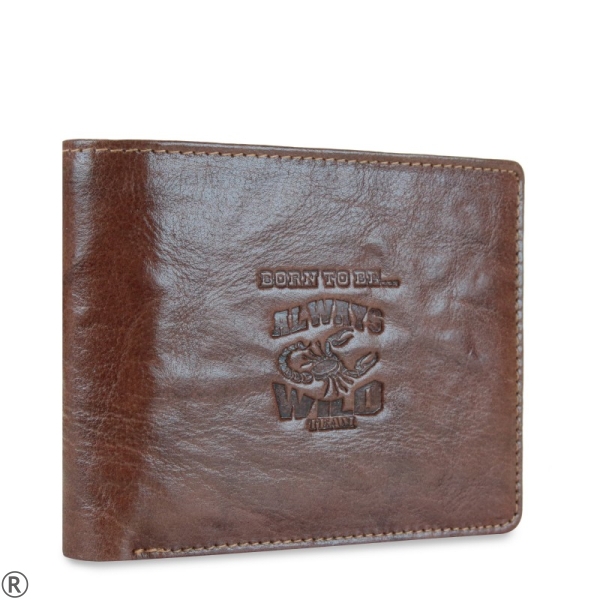 Кафяв мъжки портфейл от естествена кожа- Peterson 10449