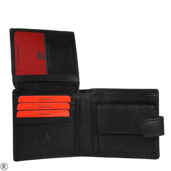 Черен мъжки портфейл от естествена кожа- Pierre Cardin 10455