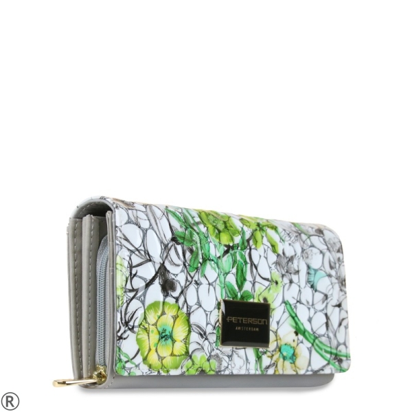 Портмоне с цветя от естествена кожа- PETERSON 10469