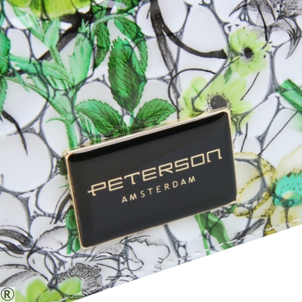 Портмоне с цветя от естествена кожа- PETERSON 10469