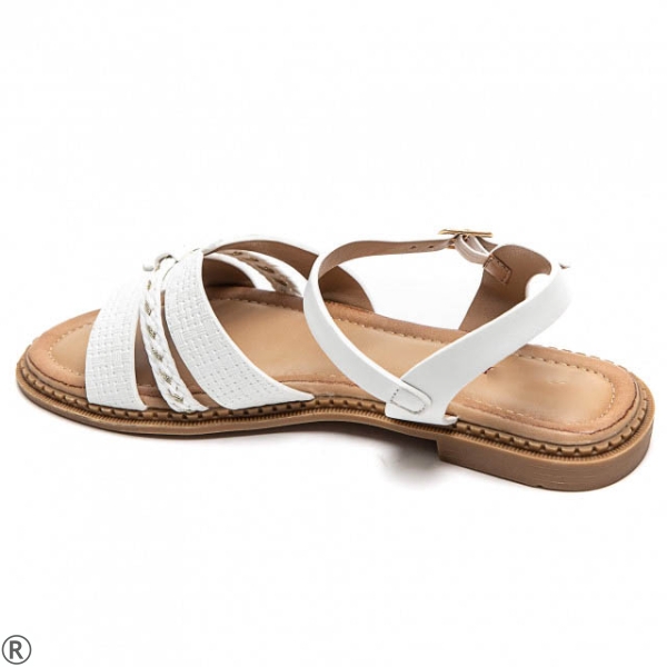 Бели равни сандали- Stella White 10517