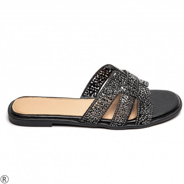 Черни равни чехли- Steisi Black 10521