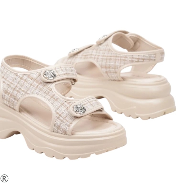 Дамски сандали на удобна платформа в цвят каки- Vera Khaki 10529