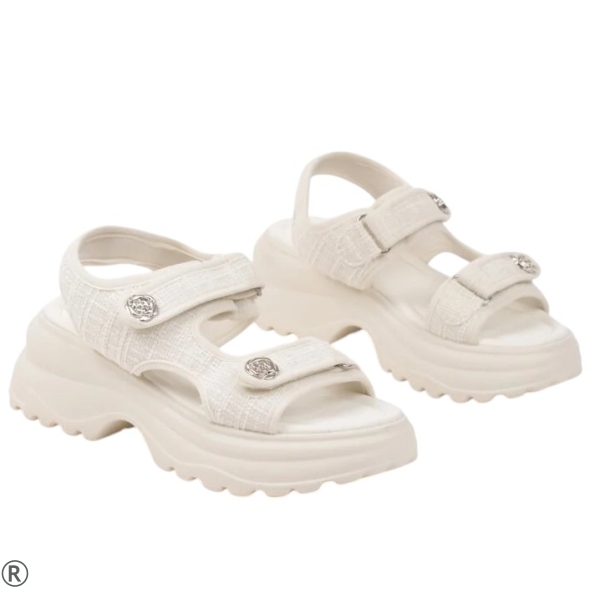 Бежови дамски сандали на удобна платформа- Vera Beige 10531