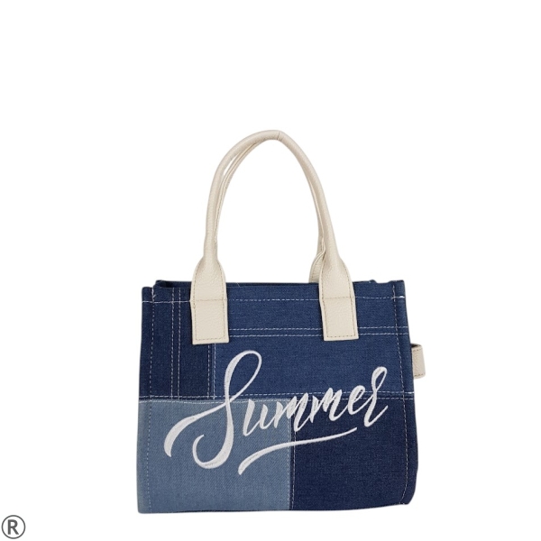 Тъмно синя дънкова чанта- Zara Blue 10560