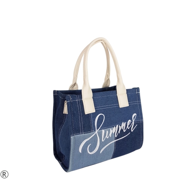 Тъмно синя дънкова чанта- Zara Blue 10560