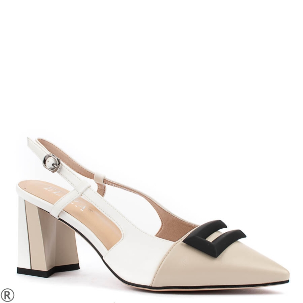 Елегантни обувки в бял и бежов цвят- Eliza Bulgaria 10338