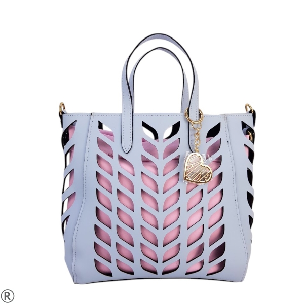 Синя чанта две в едно лазерно рязана- Laura Biaggi Blue 10584