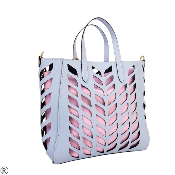 Синя чанта две в едно лазерно рязана- Laura Biaggi Blue 10584