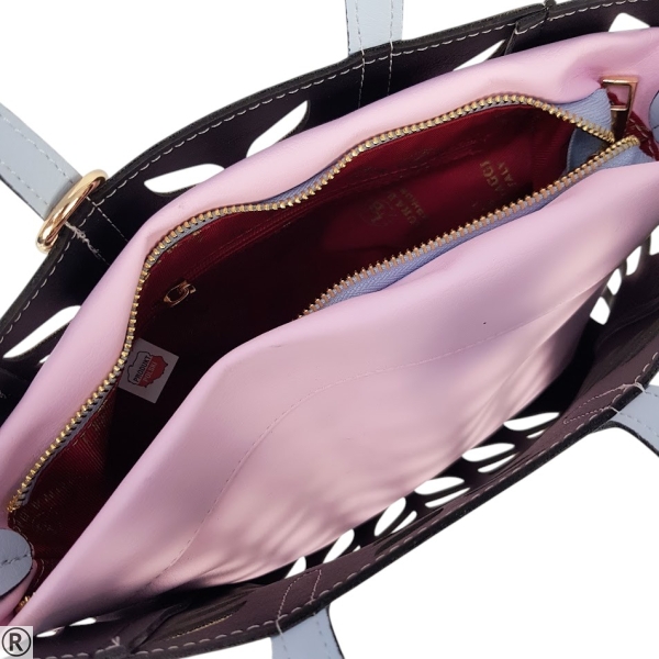 Синя чанта две в едно лазерно рязана- Laura Biaggi Blue 10584