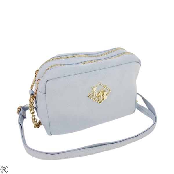 Синя велурена чанта за през рамо- Laura Biaggi Blue 10585