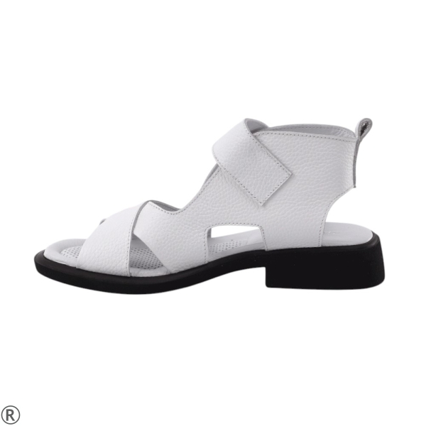 Бели сандали от естествена кожа- Amanda White 10606