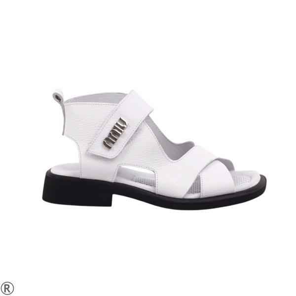 Бели сандали от естествена кожа- Amanda White 10606