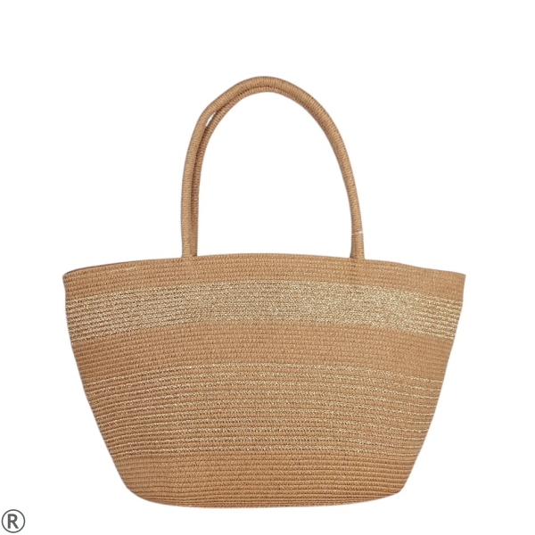 Голяма плажна чанта- Rita Beige 10629