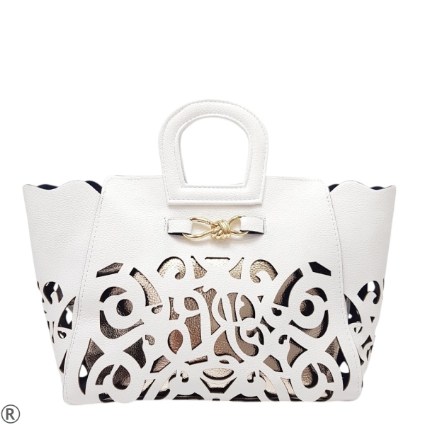 Бели елегантни сандали на широк ток-  Eliza Bulgaria 10357