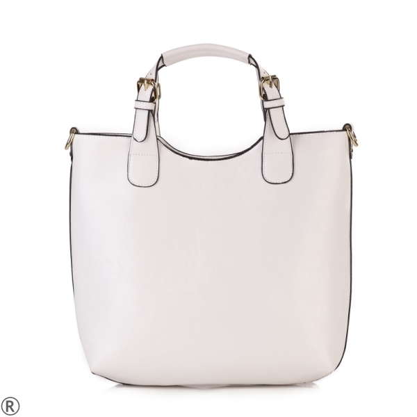 Бели сандали на широк ток и платформа- Vera White 10351