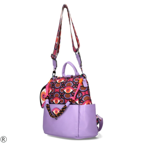 Лилава дамска чанта-раница- EGO Purple 10655