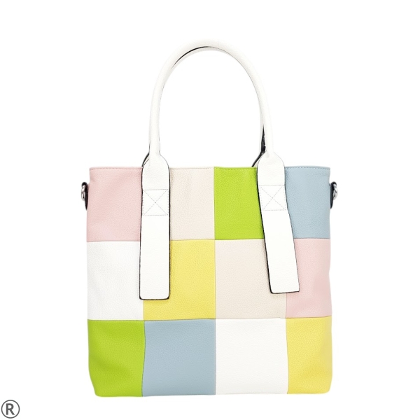 Цветна дамска чанта - white kik