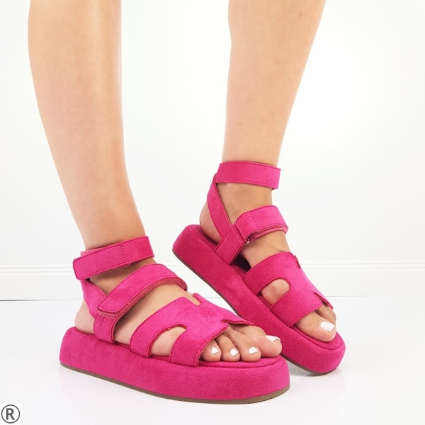 Цикламени равни сандали- Klaudia Pink 10669