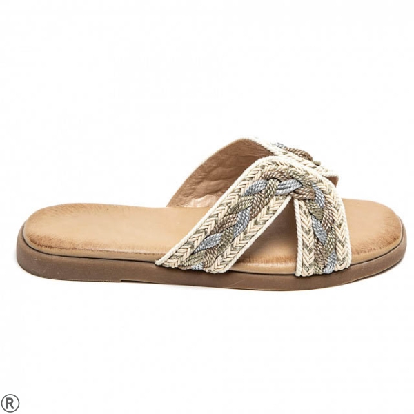 Дамски чехли плетиво - Steisi Silver 10672