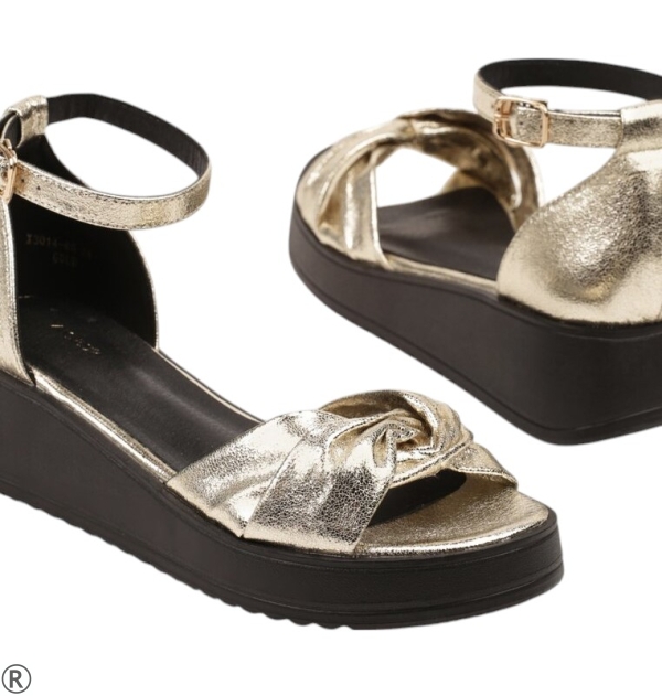 Златни сандали на платформа- Valena Gold 10673