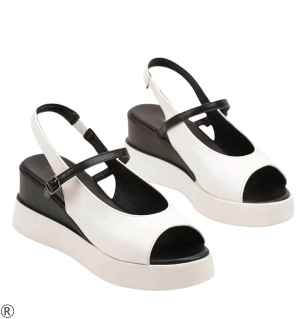 Бели сандали на платформа- Mira White 10674