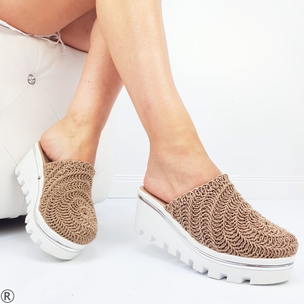 Дамски чехли на платформа- Adel 10686