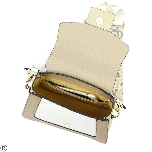 Бежова дамска чанта от естествена кожа- EGO Beige 10970