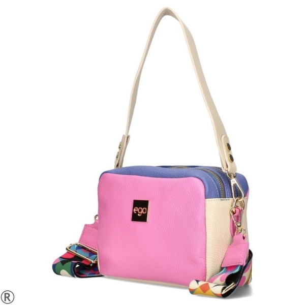 Цветна чанта от естествена с дълга дръжка- EGO Multicolored 10975