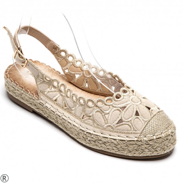 Бежови еспадрили с отворена пета- Harli Bige 11005