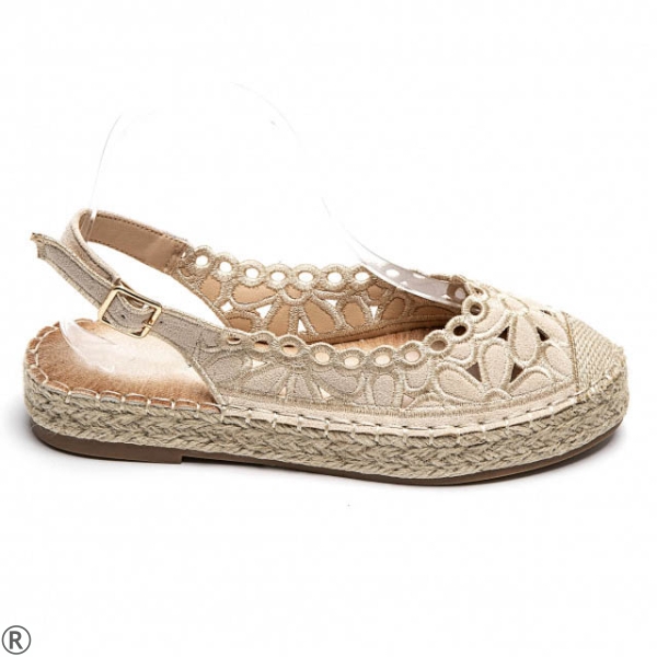 Бежови еспадрили с отворена пета- Harli Bige 11005