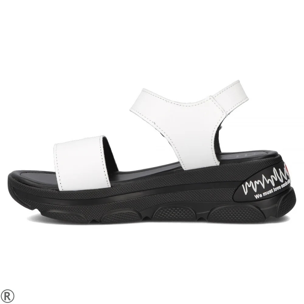 Бели сандали на платформа от естествена кожа - Fransis White 11007