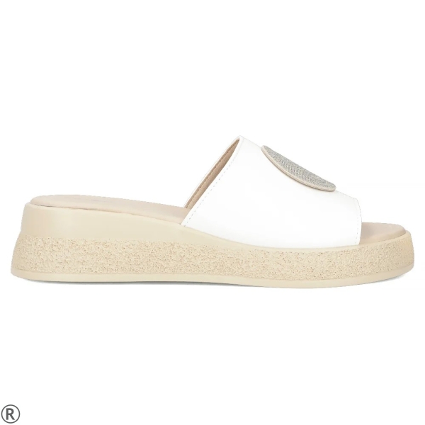 Бели чехли на платформа естествена кожа - Elena White 11008